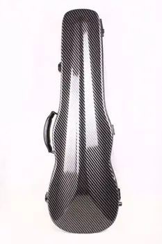 Vienas naujas Anglies pluošto smuikas atveju 4/4 dydžio pluošto atveju Anglies pluošto, odos Stiprios šviesos Patvarus, juoda spalva, balta spalva