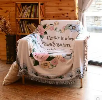 Vieno ir dviejų sofos pagalvėlių šviežių girliandą medvilnės drobės staltiesės rankšluosčių, siuvinėjimas Bay lange kilimas