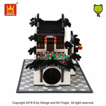 WANGE Kinija Hui-Senas Kinų Stiliaus Architektūros Blokai Suderinama Plytų Rūmai Namas Modelis Asamblėjos Švietimo Žaislai