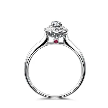 ZOCAI Vestuvinį žiedą, nekilnojamojo sertifikuota gamtinių deimantų, 18K auksu (AU750) puokštė forma dovanų žiedą graviruoti nemokamai