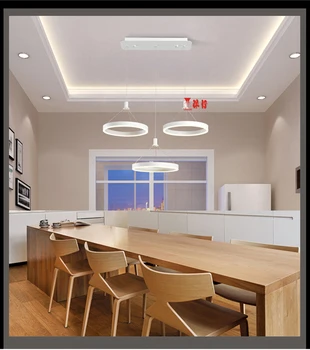 Šiuolaikinės šviestuvo LED apskritimo žiedas šviestuvo šviesos kambarį Akrilo Blizgesio Liustra Apšvietimo baltoji skiedra Valgomojo l
