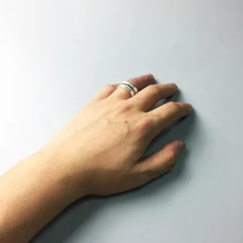 Žiedai 925 Sterlingas Sidabro Klasikinis Dovana Moterims, Tomas Glam Stiliaus Mados Amžinybės Žiedai TS bižuterijos Didmeninė